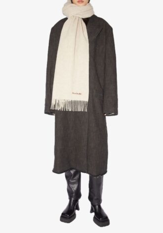 Oversized Fringe Wool Scarf