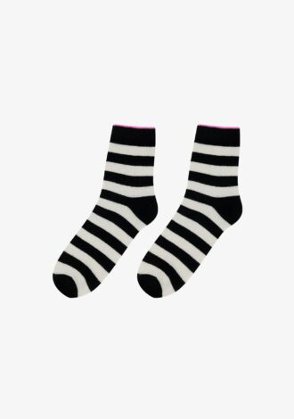 Stripe Cashmere Socks - Black