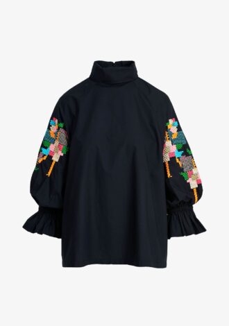 Eleanor Embroidered Sleeve Top