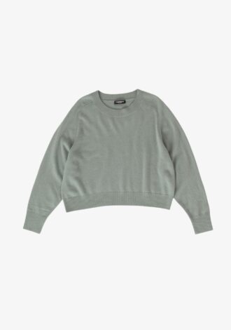 Cropped Organic Cashmere Raglan Sweater