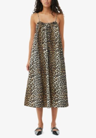 Leopard Midi Strap Dress