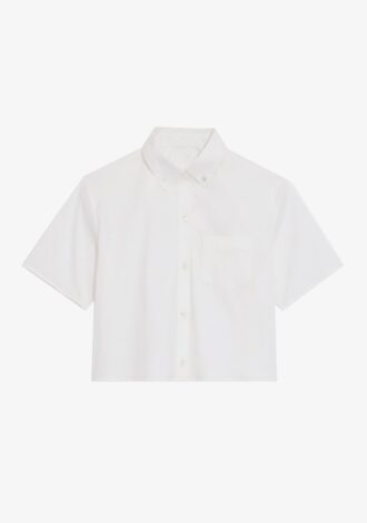 Cropped Short Sleeve Shirt White