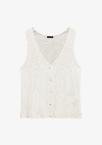 Linen Blend Knitted Vest