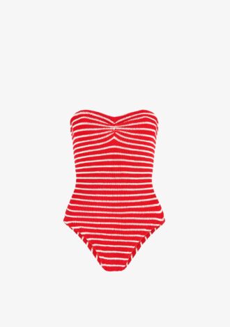 Brooke Stripe Swim Red/White