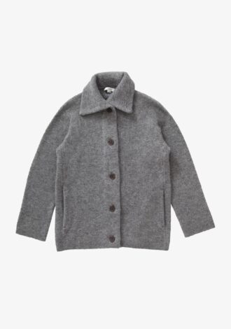 Button Collar Cardigan Grey