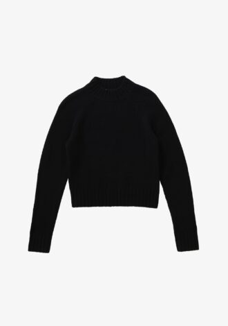 Raglan Sleeve Crew Cashmere Black