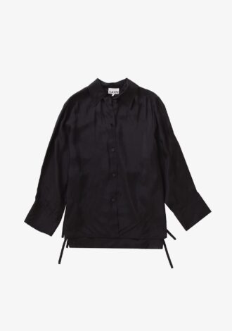 Black Habotai Oversized Shirt
