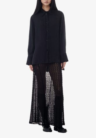 Black Habotai Oversized Shirt