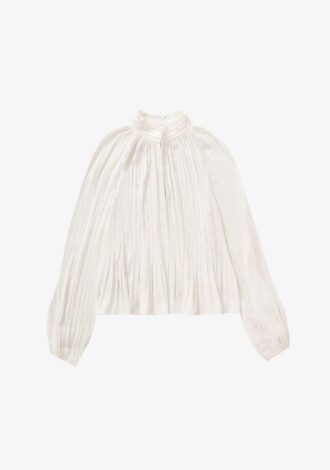 Walker Pleated Top Ivory