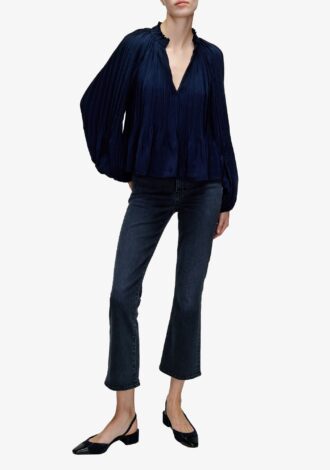 Walker Pleated Top Navy