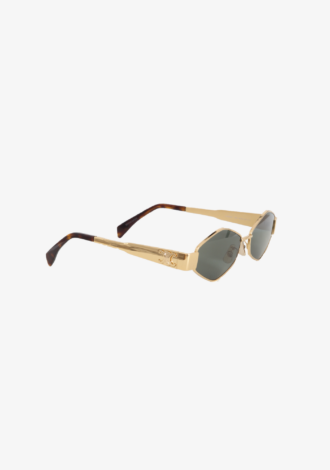 Triomphe Hexagon Metal Sunglasses Gold