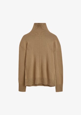 High Neck Soft Wool Camel Jumper