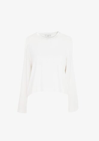 Pima Cotton Long Sleeve Cropped T-Shirt