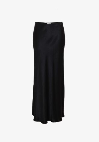 Satin Maxi Skirt Black