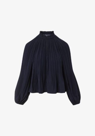 Walker Pleated Top Navy