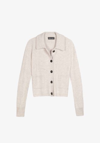 Cash Collar Cardigan Snow