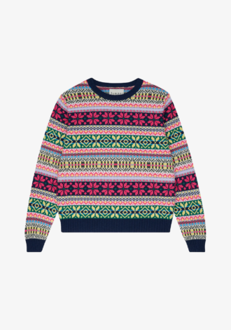 Cashmere Multicolour Fairisle Crew