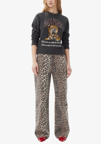 Graphic Wool Mix Tiger Crewneck