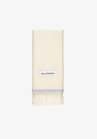 Wool Mohair Scarf Narrow White