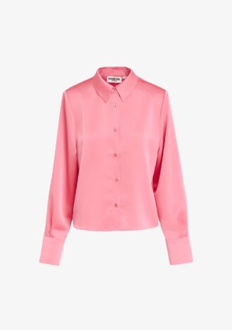 Genvieve Pink Satin Shirt