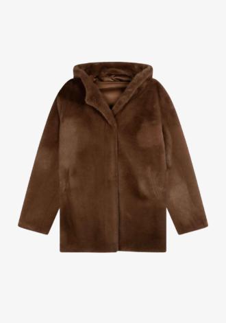 Reversible Faux Fur Coat Coffee