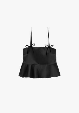 Black Duchesse Satin Top