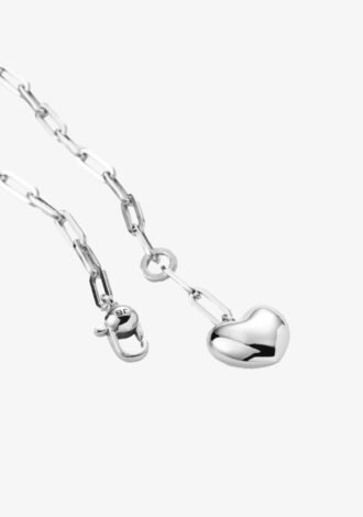 Puffy Heart Chain Silver