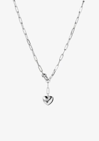 Puffy Heart Chain Silver