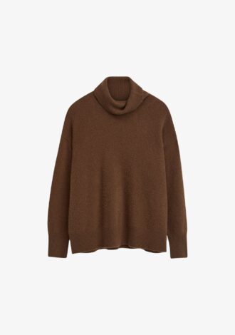 Brushed Cashmere High Neck Jumper Arabica