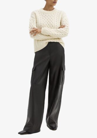 Relaxed Leather Cargo Trouser