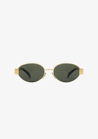 Triomphe 01 Oval Metal Sunglasses Gold