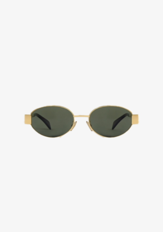 Triomphe 01 Oval Metal Sunglasses Gold