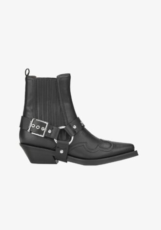 Black Low Cut Western Chelsea Boots