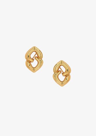 Abstract Heart Earrings Gold