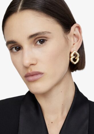 Abstract Heart Earrings Gold