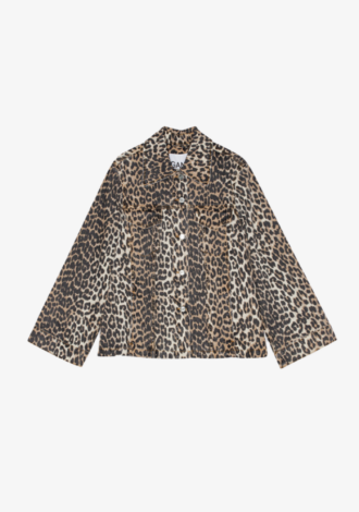 Leopard Printed Denim Jacket