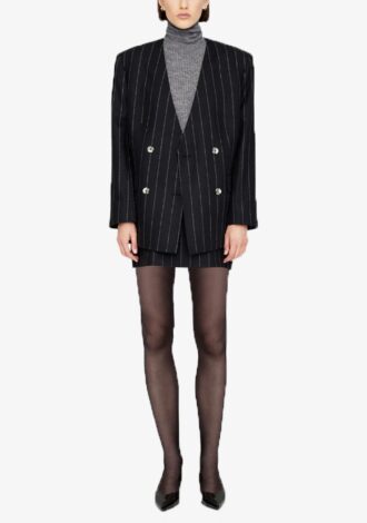 Maron Pinstripe Blazer