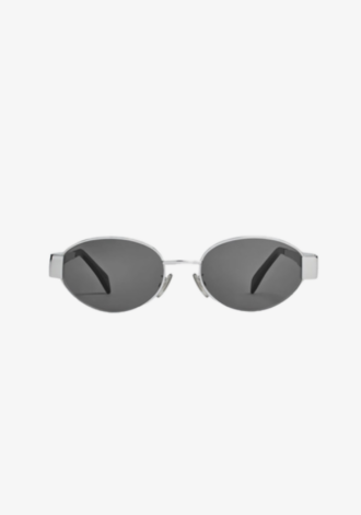 Triomphe 01 Oval Metal Sunglasses Silver