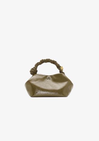 Ganni Bou Bag Small Patent Military Olive