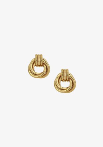 Triple Knot Earrings Gold