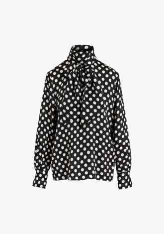 Gaurus Polka Dot Pussy Bow Top