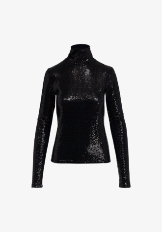 Gong Embellished Turtleneck Top