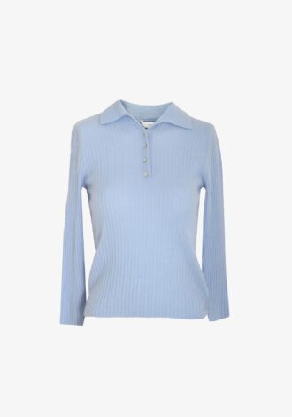 Silk Blend Polo Sweater