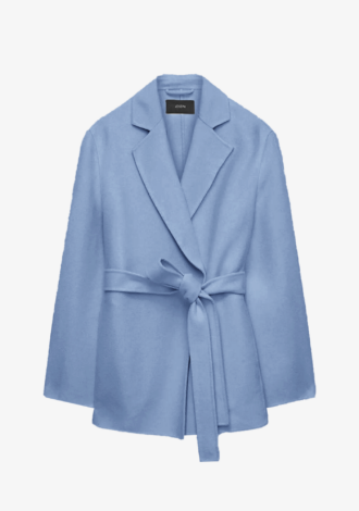 Clemence Double Face Cashmere Coat Faded Sky