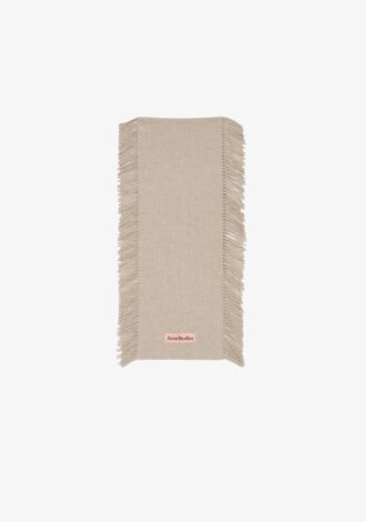 Fringe Wool Scarf Oatmeal Melange