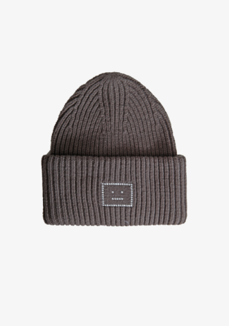 Embellished Face Logo Beanie Khaki