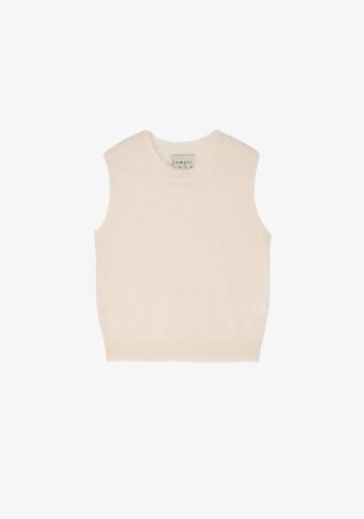 Cashmere Distressed Tank Cream