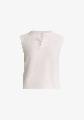 Wool-Blend Henley Shell Top