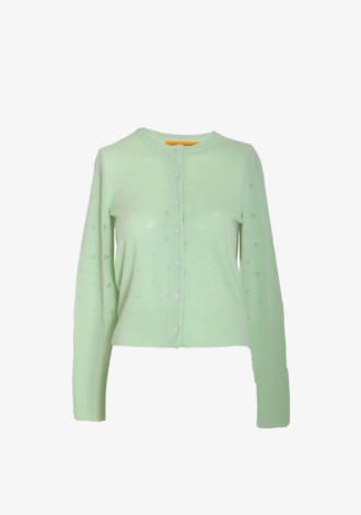 Jane Pointelle Cardigan Mint