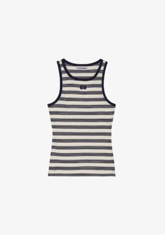 Striped Cotton Rib Tank Top